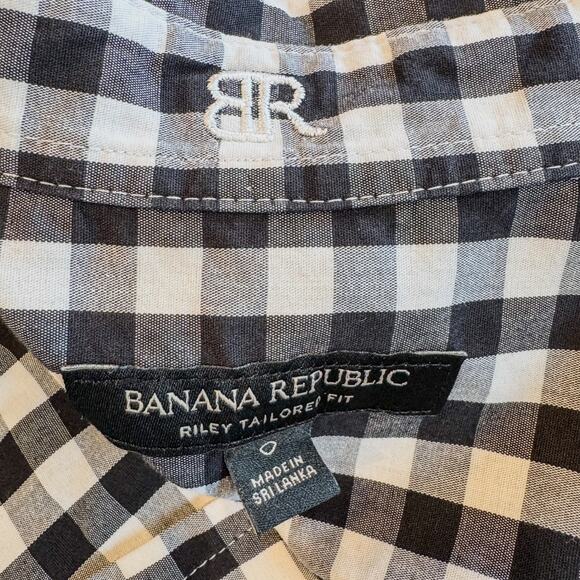 Banana Republic Black & White Gingham Riley Tailored Fit Button Up Top-Women's 0 - Picture 10 of 12